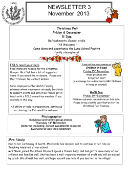 Christmas Fair Friday 6 December 5-7pm