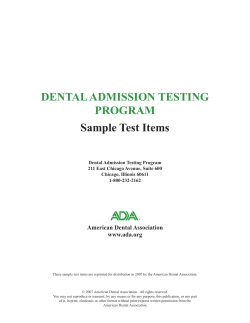 DAT Sample Test Items - American Dental Association