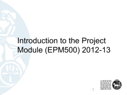 Project Outline Template - Distance Learning Programme