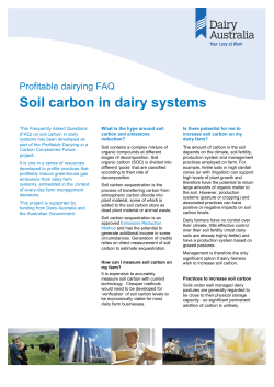 Soil carbon in dairy systems