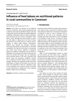 Influence of food taboos on nutritional patterns in rural communities