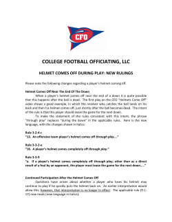 Helmet Comes Off During Play: New Rulings