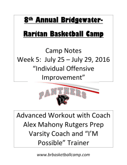 8 th Annual Bridgewater-Raritan Basketball Camp