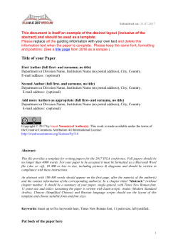 Conference Full Paper template