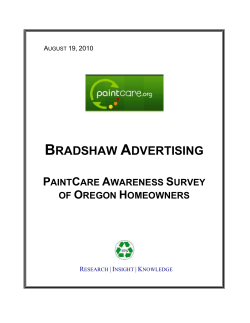 PaintCare Awareness Survey of Oregon Homeowners