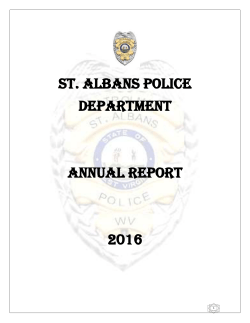 2016 Annual Report - Saint Albans Police Department