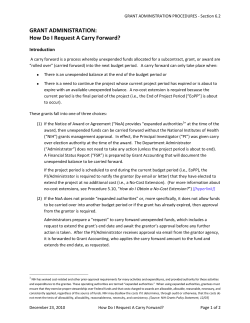 GRANT ADMINISTRATION: How Do I Request A Carry Forward?