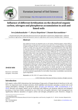 Influence of different fertilization on the dissolved organic carbon