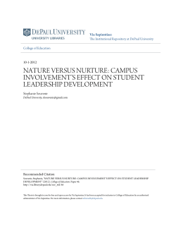 NATURE VERSUS NURTURE - Via Sapientiae