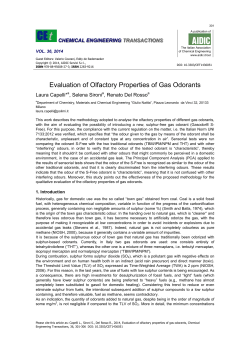 Evaluation of Olfactory Properties of Gas Odorants