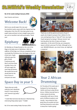 Welcome Back! Epiphany Space Day in year 5 Year 2 African