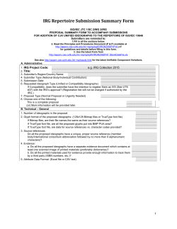 Summary Form - ISO/IEC JTC 1/SC 2 N