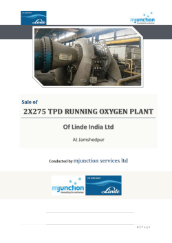 2x275 tpd running oxygen plant