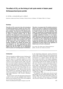 The effect of CO2 on the timing of cell cycle events in fission yeast