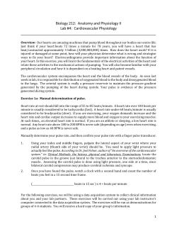 Biology 212: Anatomy and Physiology II Lab #4: Cardiovascular