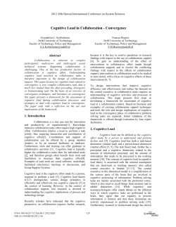 Cognitive Load in Collaboration&mdash;Convergence