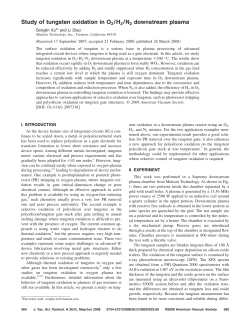 Study of tungsten oxidation in O2/H2/N2 downstream plasma