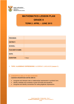 ALGEBRAIC-EXPRESSIONS-Term-2-Lesson-1-Grade