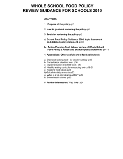 Framework for Food Policy - School