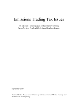 Emissions Trading Tax Issues - Policy Advice Division