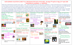 For vacation care program and general