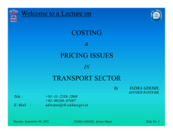Costing and Pricing Issues in Transport Sector