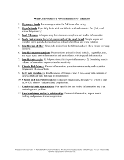 What Contributes to a “Pro Inflammatory” Lifestyle? 1. High