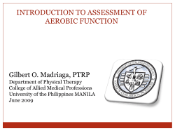 INTRODUCTION TO ASSESSMENT OF AEROBIC FUNCTION