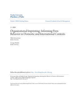 Organizational Imprinting: Informing Firm Behavior in Domestic and