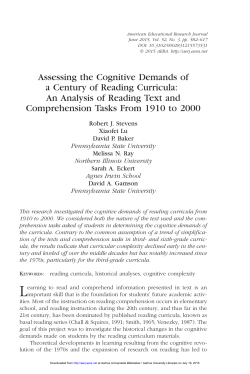 Assessing the Cognitive Demands of a Century of Reading Curricula
