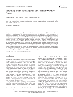 Modelling home advantage in the Summer Olympic Games