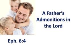 2015-11-29 A Father`s Admonition In The Lord