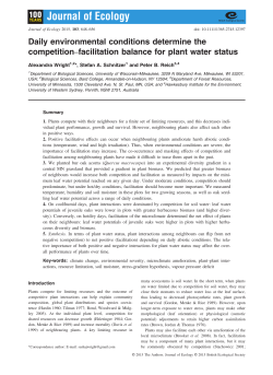 facilitation balance for plant water status