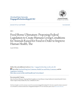 Food-Borne Ultimatum: Proposing Federal Legislation to Create