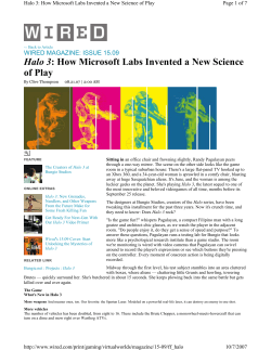 Halo 3: How Microsoft Labs Invented a New Science of Play