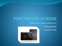 Android Tablet presentation 2015 for 2016