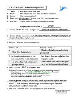 Effort Choice CR Worksheet Example