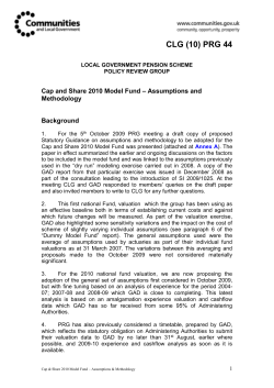 Cap and Share 2010 Model Fund Assumptions and Methodology