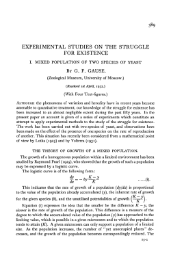 experimental studies on the struggle for existence