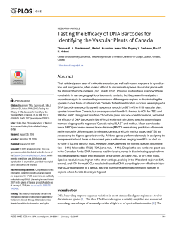Testing the Efficacy of DNA Barcodes for Identifying the