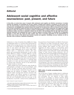 Adolescent social cognitive and affective neuroscience