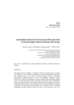 Antioxidant content in the fruit peel, flesh and seeds of selected