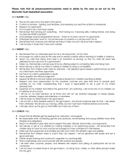 Please note that all players/parents/coaches need to abide by the