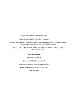 TOWN AND COUNTRY PLANNING ACT 1990 Planning Appeal By