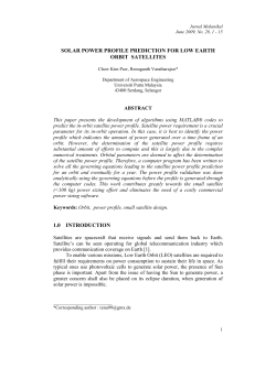 solar power profile prediction for low earth orbit satellites 1.0