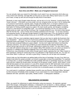 Quick links - Department of Plant Sciences