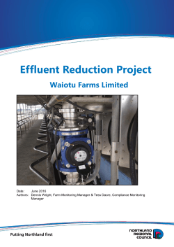 Effluent Reduction Project - Northland Regional Council
