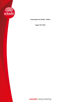 Transcription for SOCAR &ndash; Petkim August 16th 2013 Corporate