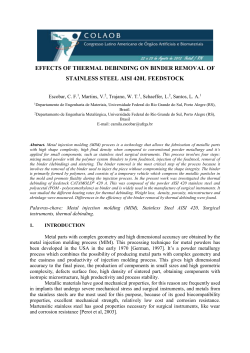 effects of thermal debinding on binder removal of stainless steel aisi