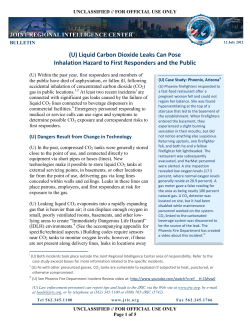 Liquid Carbon Dioxide Leaks Can Pose Inhalation Hazard to First